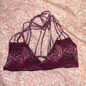 purple razor back bikini top